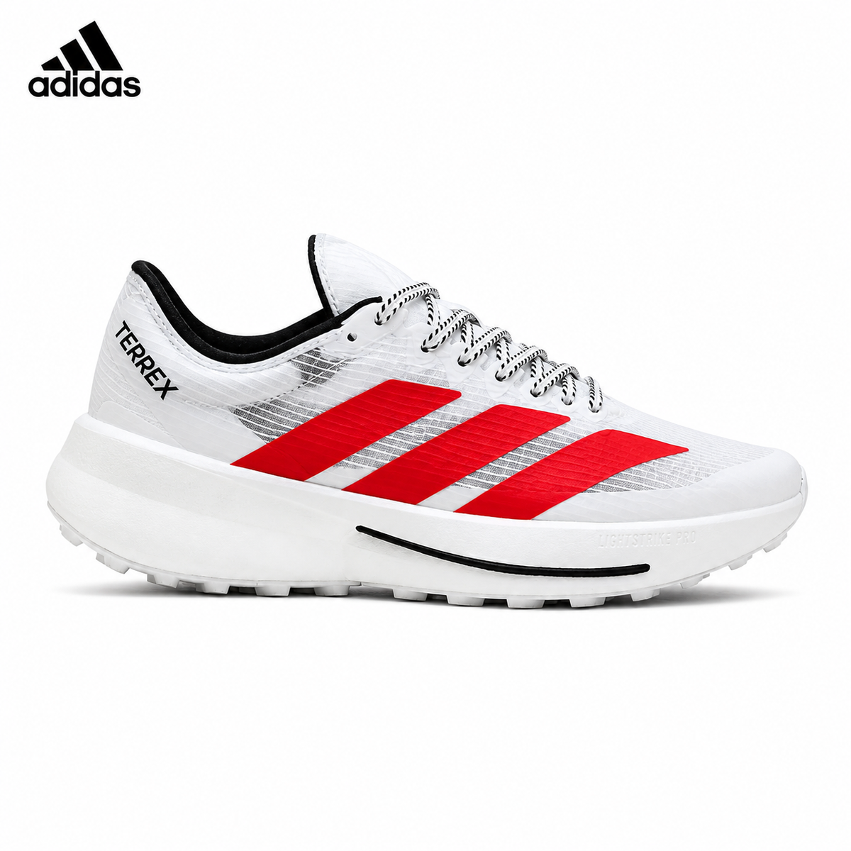 Adidas Men's men's running shoes in White/Red - single shoe side profile