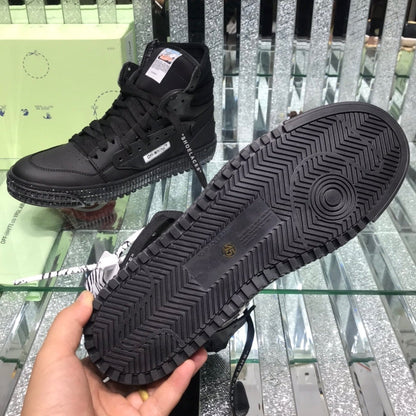 OFF-Whlte Arrow Logo Leather Sneakers #34 4-Bar