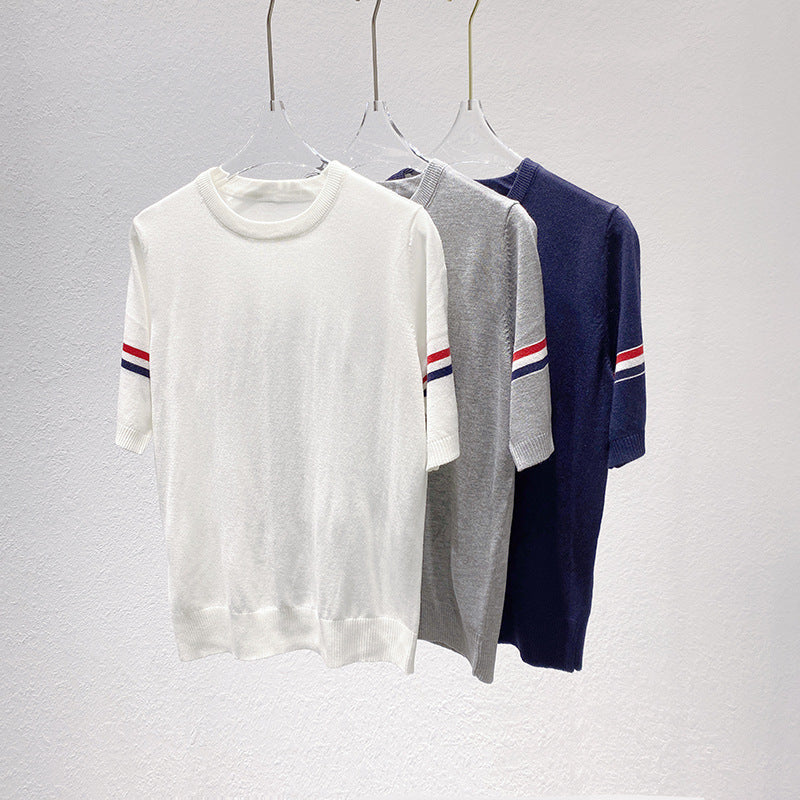 stripe short sleeve T-shirt
