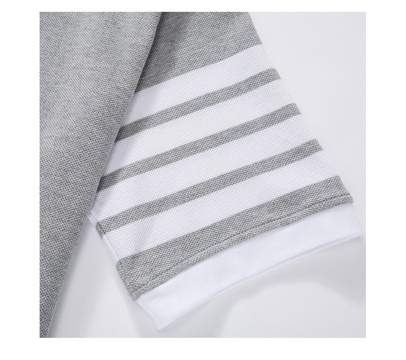 Classic Four-Bar Polo Shirt - 100% Cotton Prem by Thom Browne, product detail view