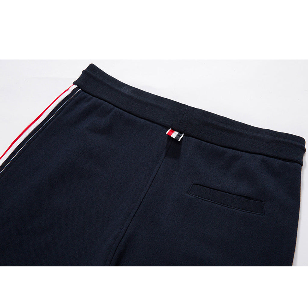 Thom Browne Style Unisex Casual Sweatpants with Signature Four-Bar Detail - Image 5