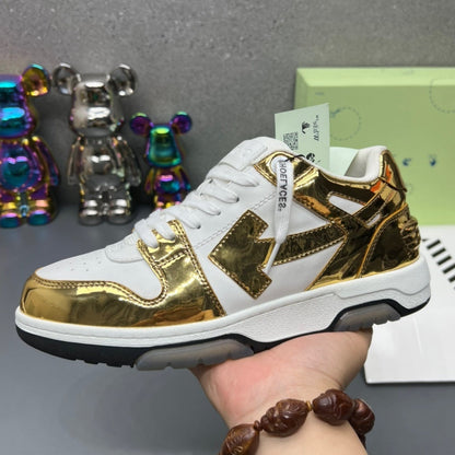 OFF-Whlte Arrow Logo Leather Sneakers #42 4-Bar