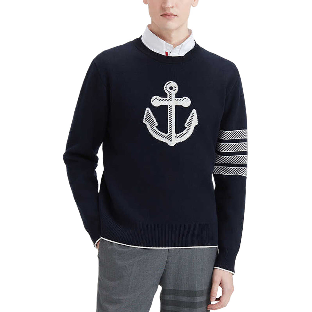 Anchor sweater by Thom Browne, knitwear detail view