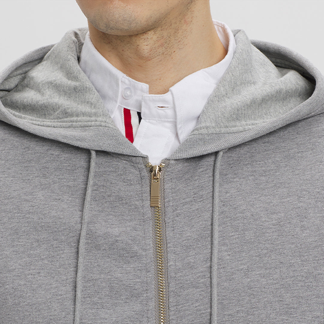 4 - Bar Athletic Hoodie - Premium Sports Zip - Up Sweatshirt by Thom Browne, garment detail view