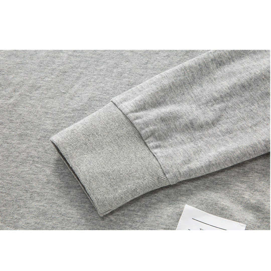 4 - Bar Puppy Embroidered Long Sleeve T - Shirt - Premium Cotton Tee by Thom Browne, garment detail view