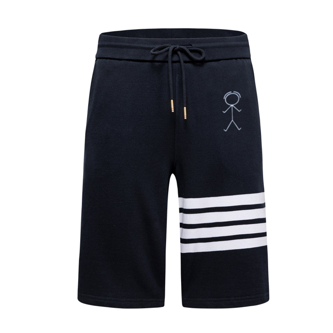 Thom Browne Style Unisex Casual Sweatpants with Signature Four-Bar Detail - Image 2