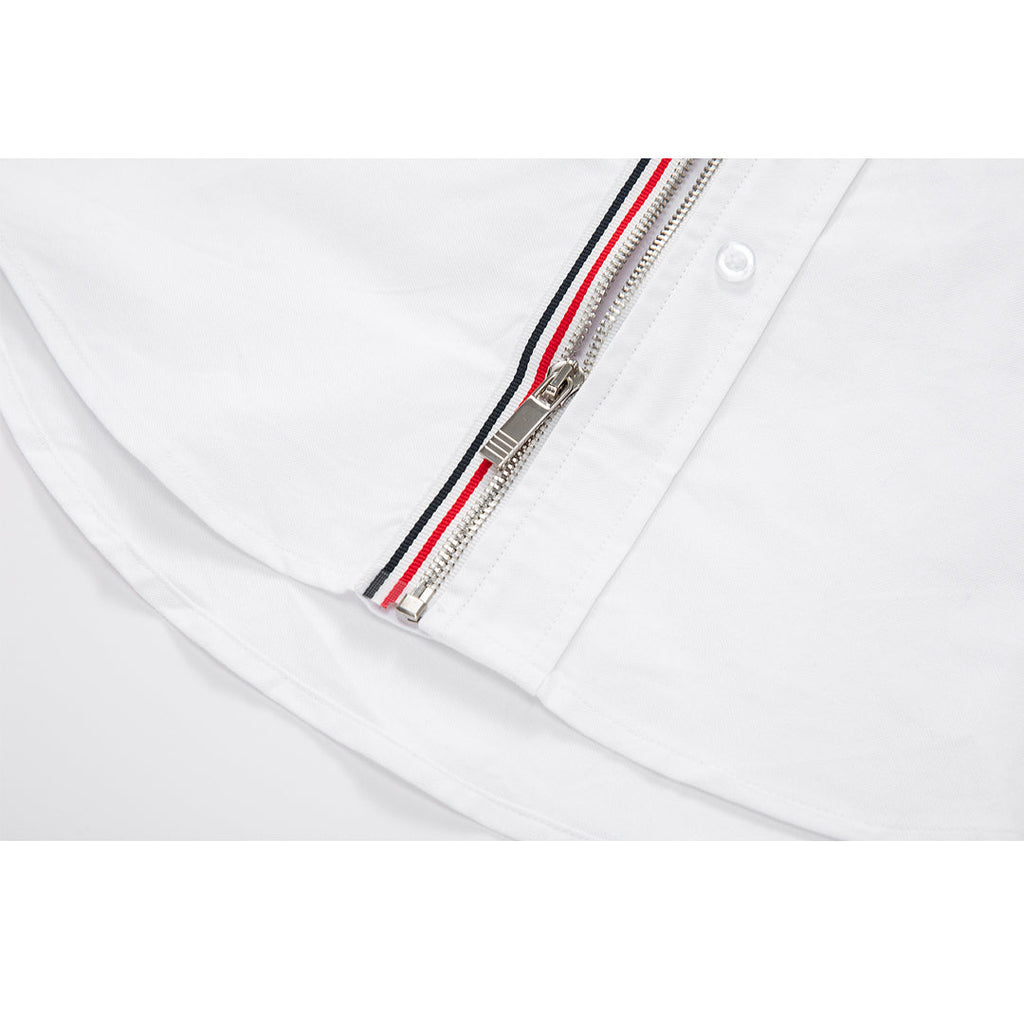 Hooded shirt by Thom Browne, shirt detail view