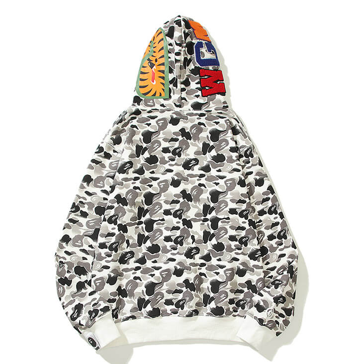 BAPE ABC Camo Shark Hoodie - Green & Grey product view 3