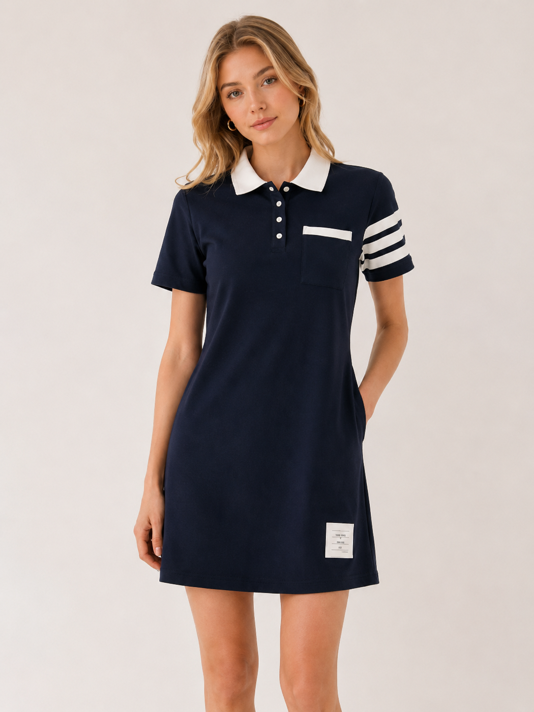 Striped V-Neck Sleeveless Knit Dress（副本） THOM TREND