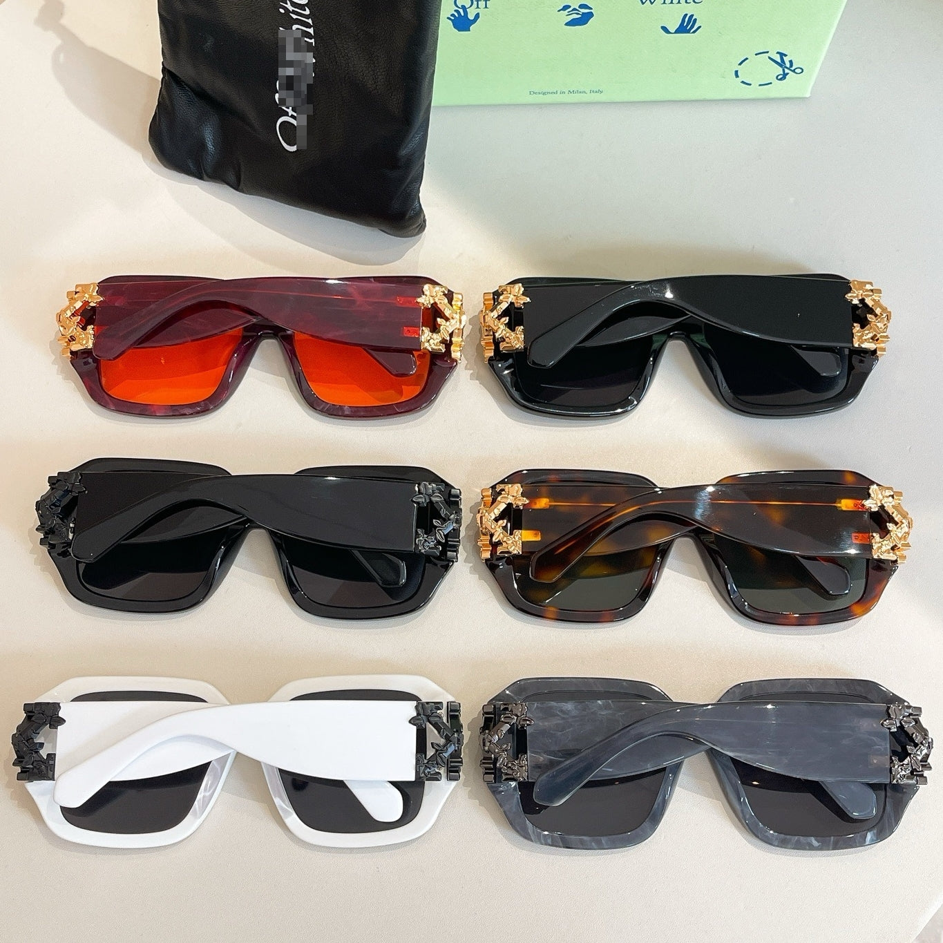 OFF-Whlte Arrow logo sunglasses#001 4-Bar