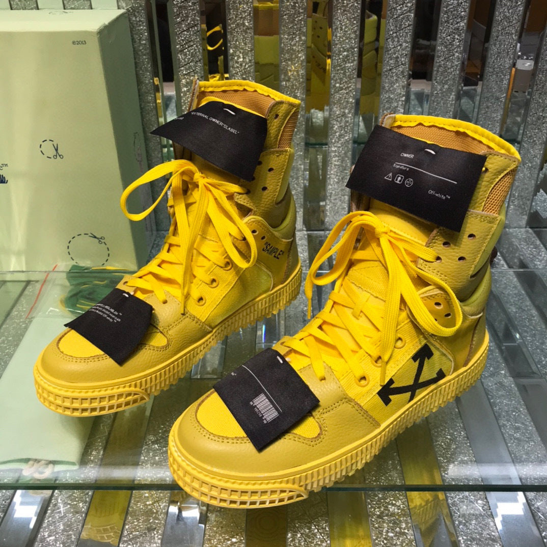 OFF-Whlte Arrow logo high-top sneakers#33 4-Bar