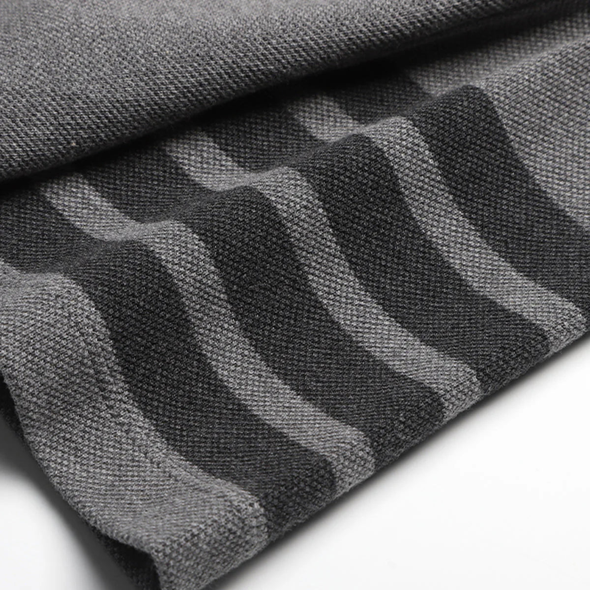 Men's Classic Four-Bar T-Shirt — Grey & Blue by Thom Browne, product detail view