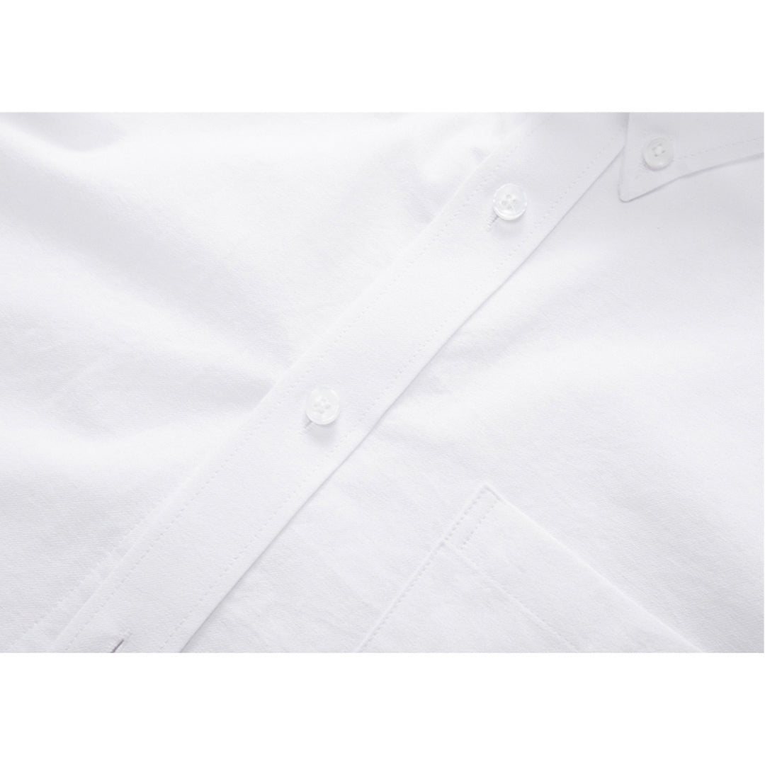 Classic Four-Bar Oxford Dress Shirt by Thom Browne, shirt detail view