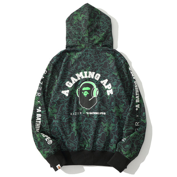BAPE Snake Camo Shark Zip Hoodie product view 2