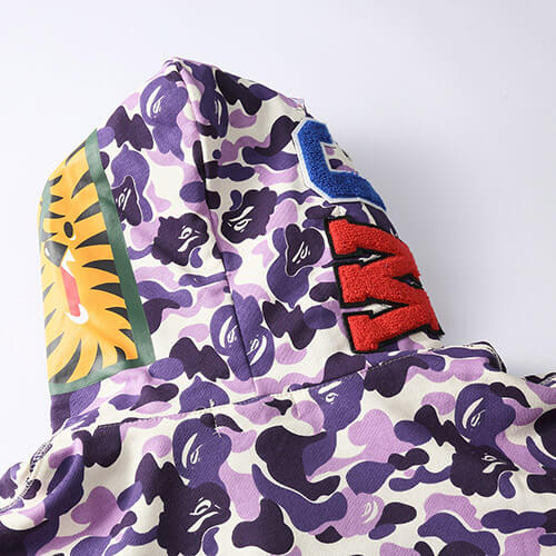 BAPE Purple Camo Shark Hoodie product view 4