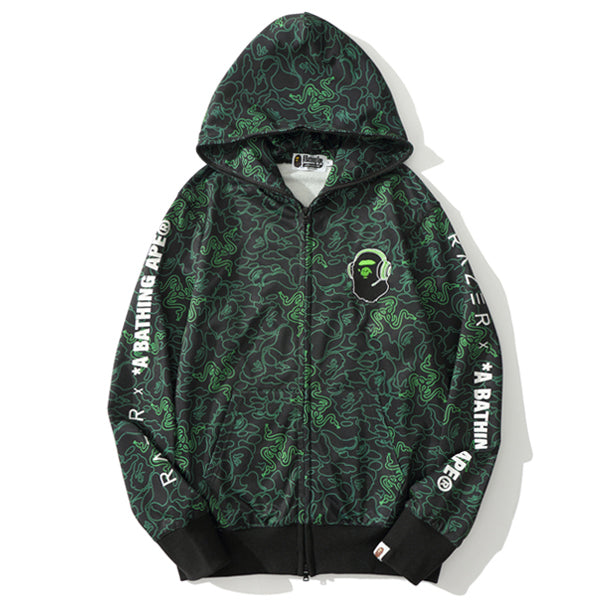 BAPE Snake Camo Shark Zip Hoodie product image