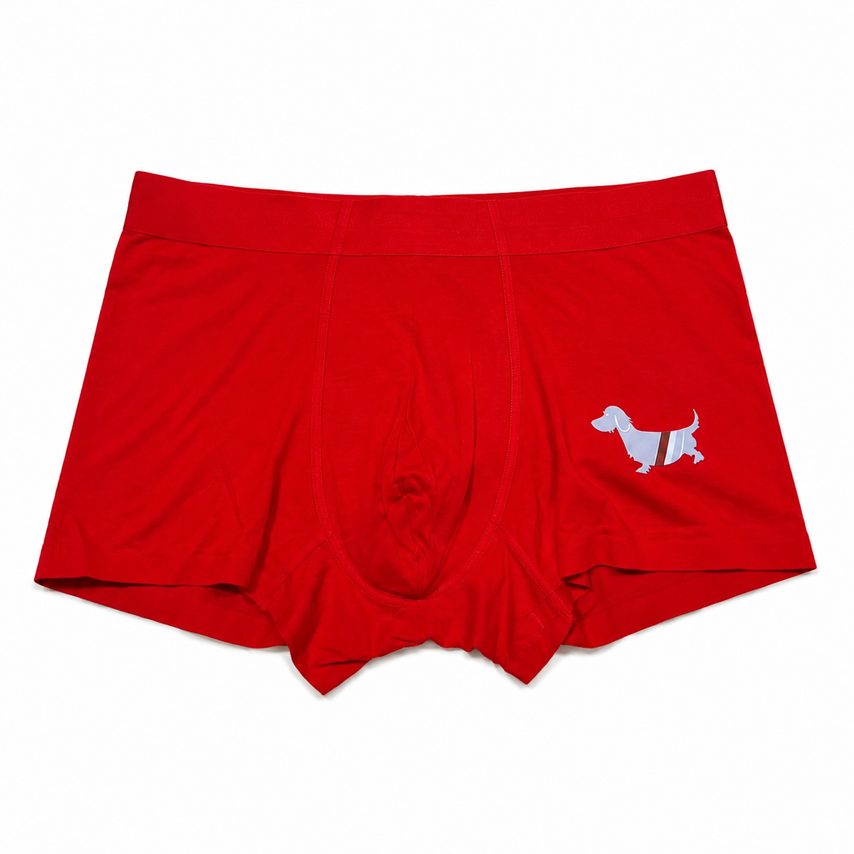 Thom Browne Style Men's Cotton Boxer Briefs with Signature Four-Bar Detail - Image 1
