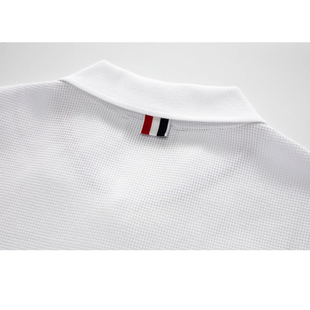 Classic Four-Bar Wool T-Shirt by Thom Browne, product detail view