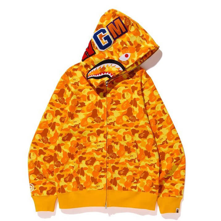 BAPE Orange Camo Shark Hoodie product image