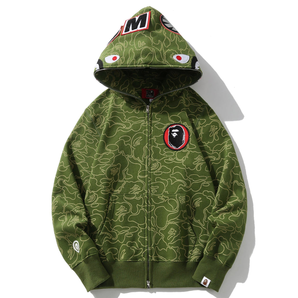 BAPE Shark Full-Zip Hoodie - Blue, Green & Red product view 5