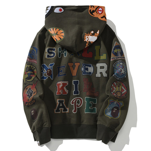 BAPE Tiger & Shark Full-Zip Hoodie product view 2