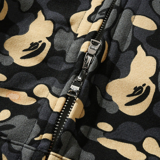 BAPE Black Camo Double-Hood Shark Zip Hoodie product view 5