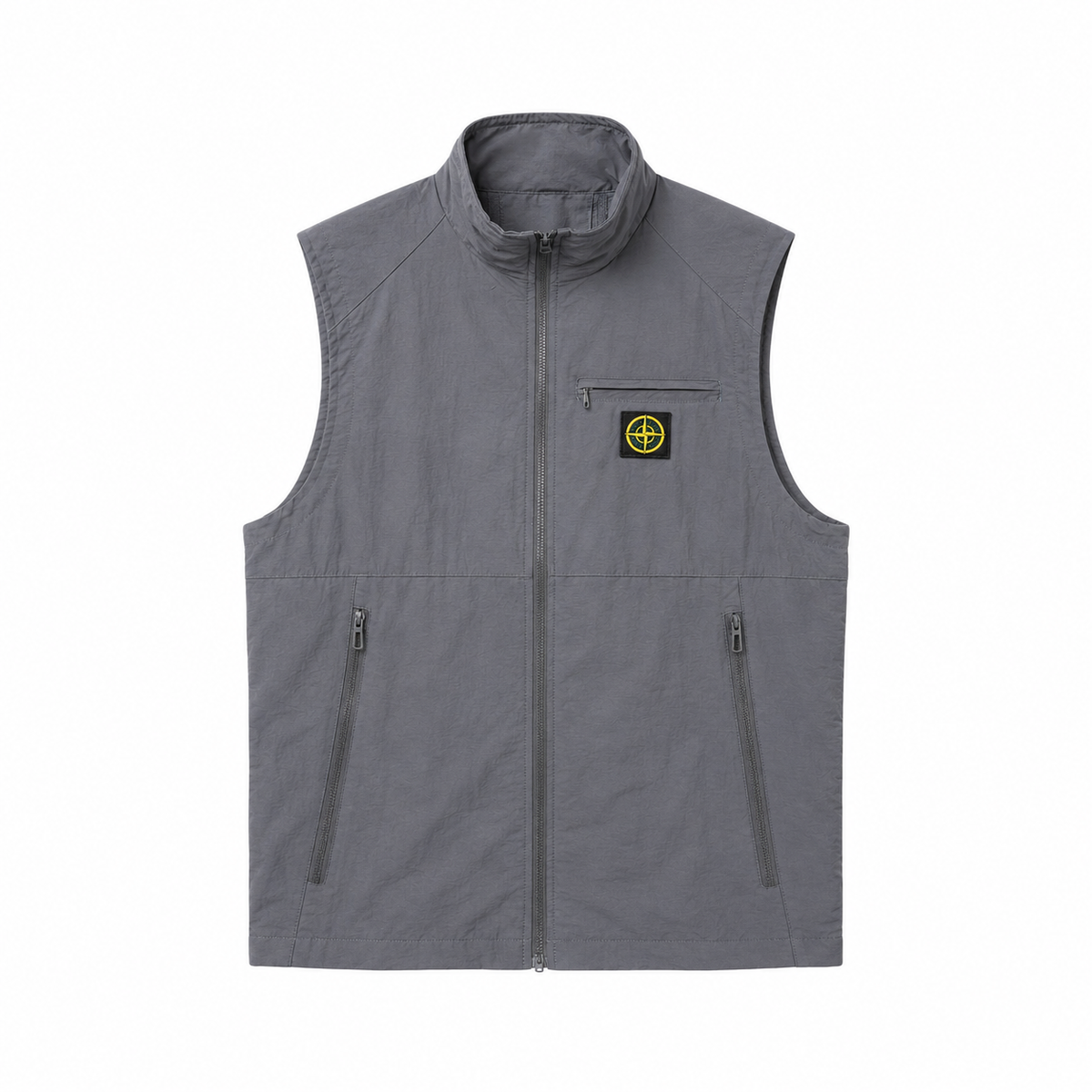 Stone Island Multi-Pocket Compass Badge Tactical Vest - Gray front view
