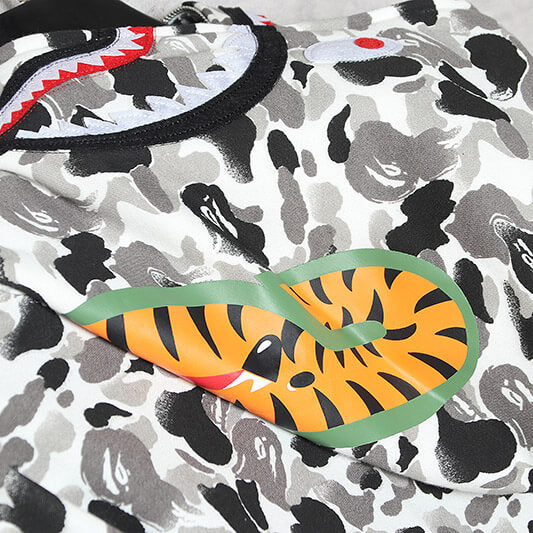 BAPE ABC Camo Shark Hoodie - Green & Grey product view 6