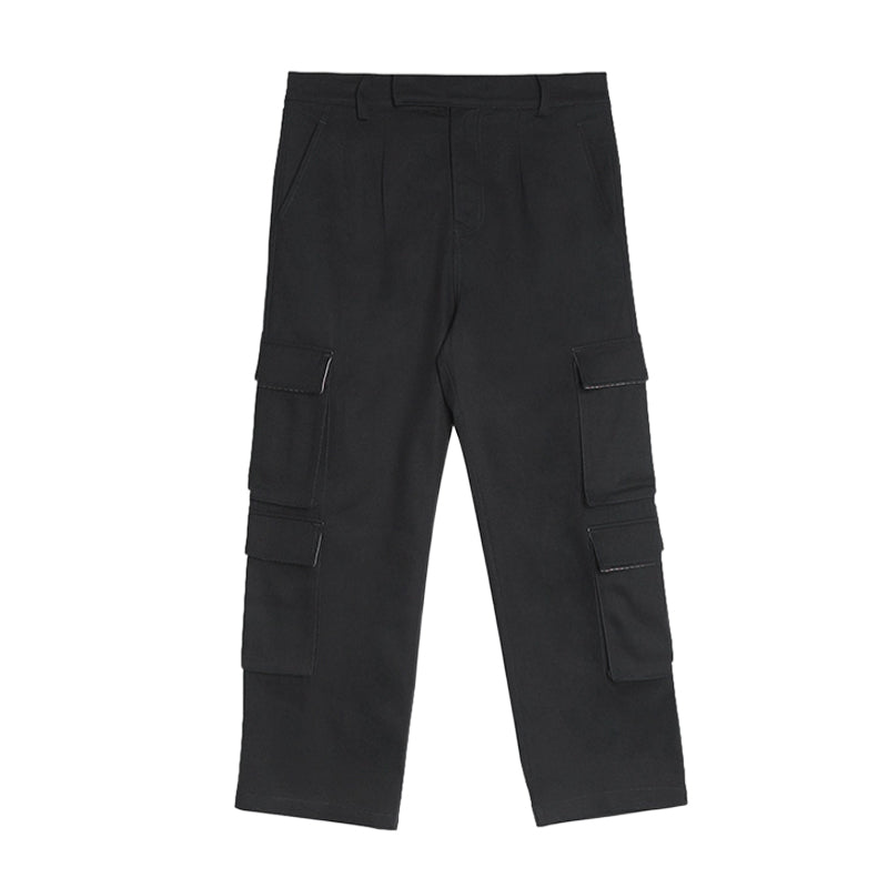 Thom Browne Style Men's Casual Cargo Pants - 100% Cotton with Adjustable Backstrap with Signature... - Image 6