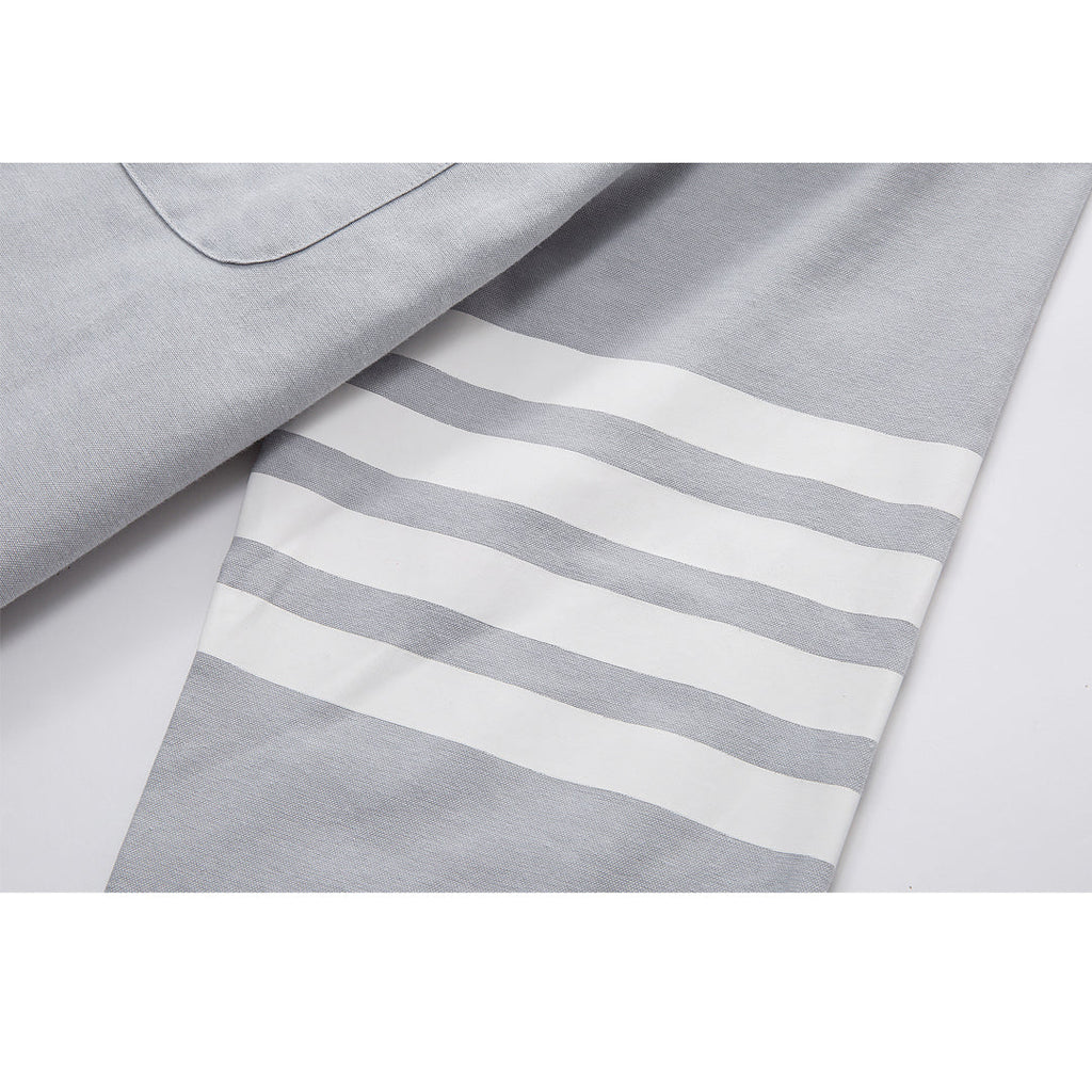 Solid shirt by Thom Browne, shirt detail view