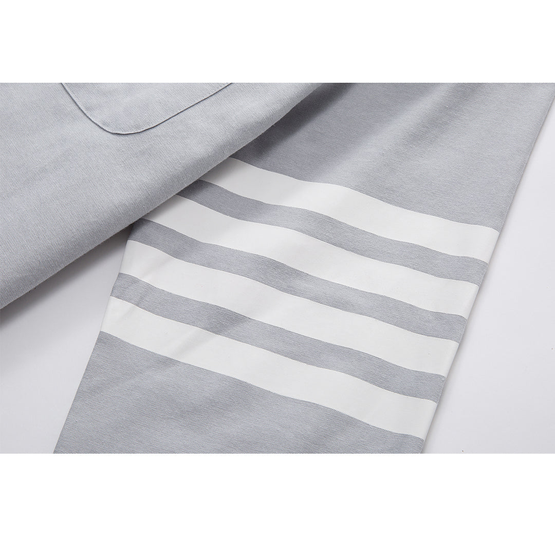 Solid shirt by Thom Browne, shirt detail view