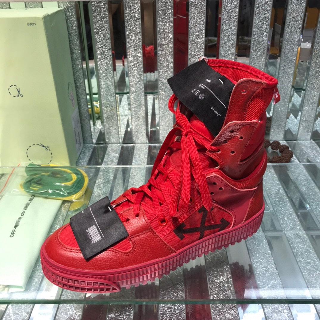 OFF-Whlte Arrow logo high-top sneakers#33 4-Bar