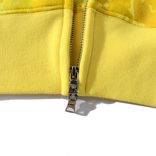 BAPE Yellow Camo Shark Zip Hoodie product view 8