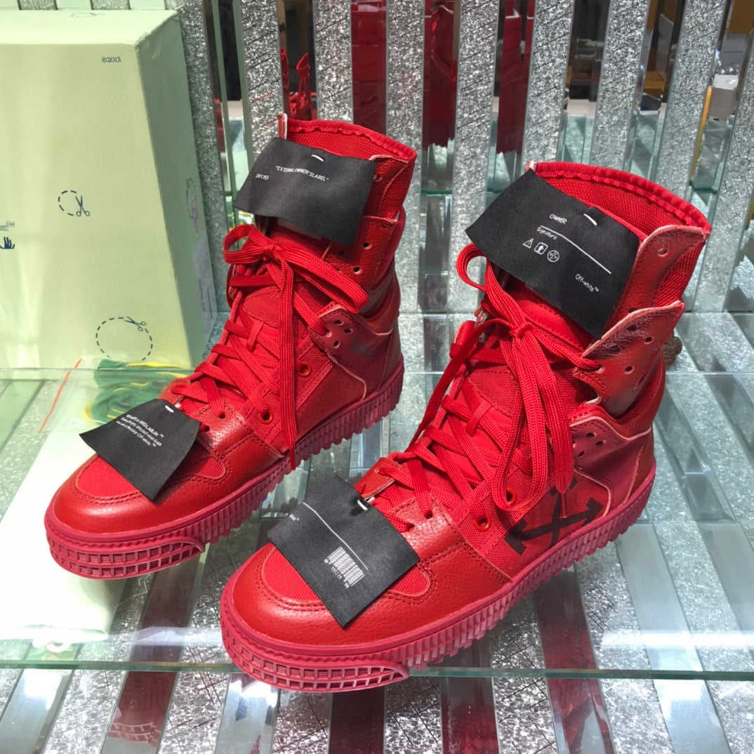 OFF-Whlte Arrow logo high-top sneakers#33 4-Bar