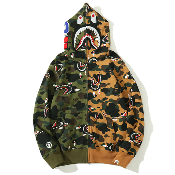 BAPE Colorblock Camo Shark Zip Hoodie product view 3