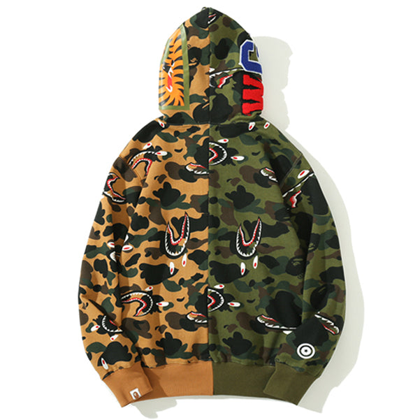 BAPE Colorblock Camo Shark Zip Hoodie product view 2