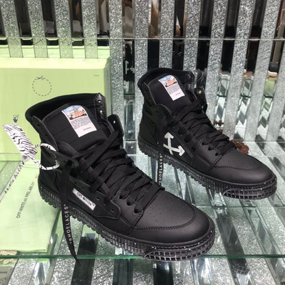 OFF-Whlte Arrow Logo Leather Sneakers #34 4-Bar
