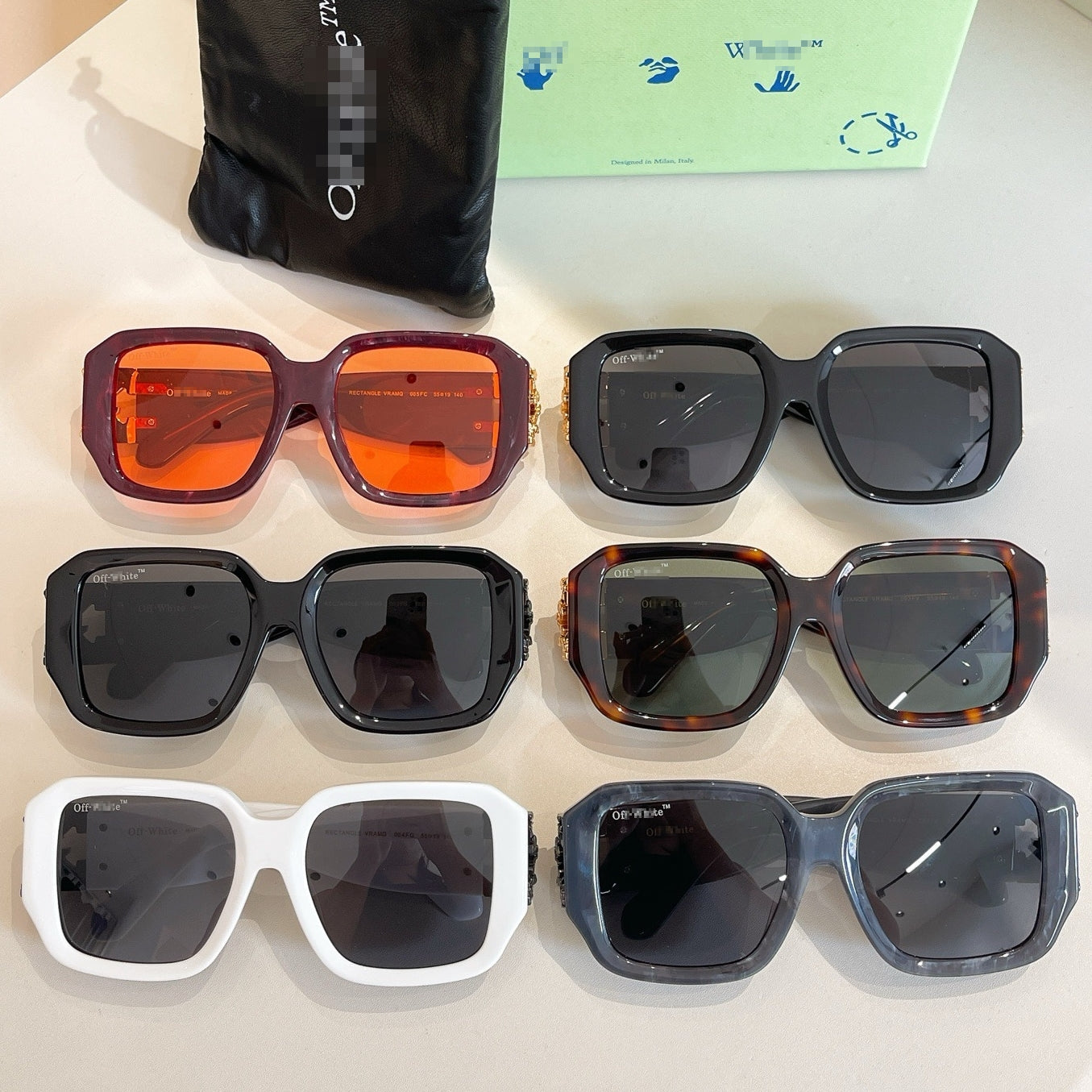 OFF-Whlte Arrow logo sunglasses#001 4-Bar