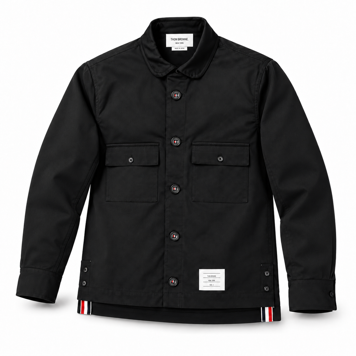 Thom Browne Men's Navy Button-Front Shirt Jacket