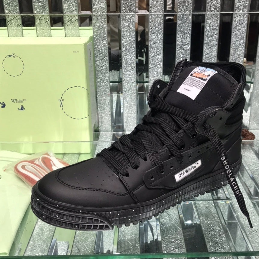 OFF-Whlte Arrow Logo Leather Sneakers #34 4-Bar