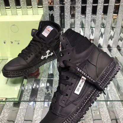 OFF-Whlte Arrow Logo Leather Sneakers #34 4-Bar