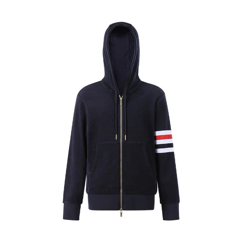 Men's Four-Pole Hoodie by Thom Browne, garment detail view