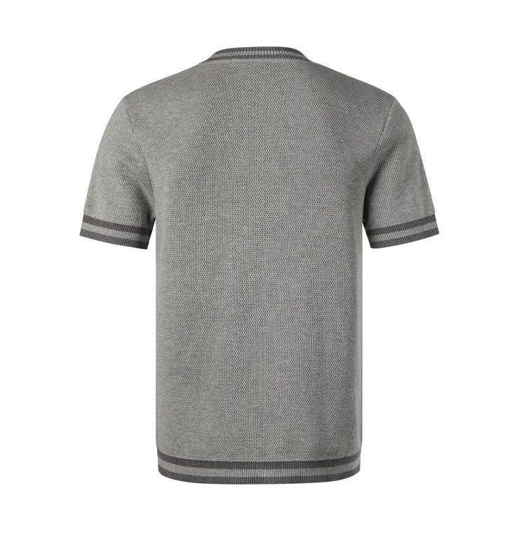 Premium Knitted T-Shirt - Men's 100% Cotton Oxford Shirt by Thom Browne, product detail view