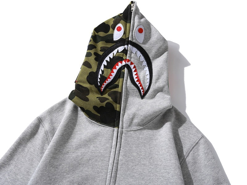 BAPE Camo Shark Hoodie - Black, Grey & Red product view 10