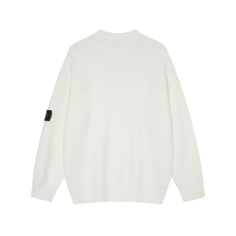 Stone Island Compass Badge Crewneck Knit Sweater - Black product detail view