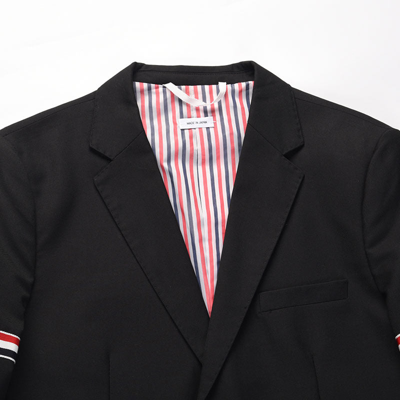 Men's 4 - Bar Heritage Suit - Ultimate Comfort - Classic Design by Thom Browne, outerwear detail view
