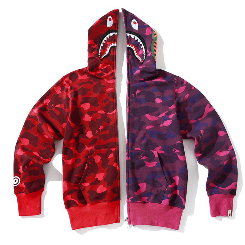 BAPE Camo Shark Spliced Zip Hoodie - Two-Tone product image