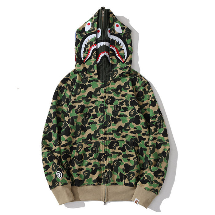 BAPE Big ABC Camo Double-Hood Shark Hoodie product view 6