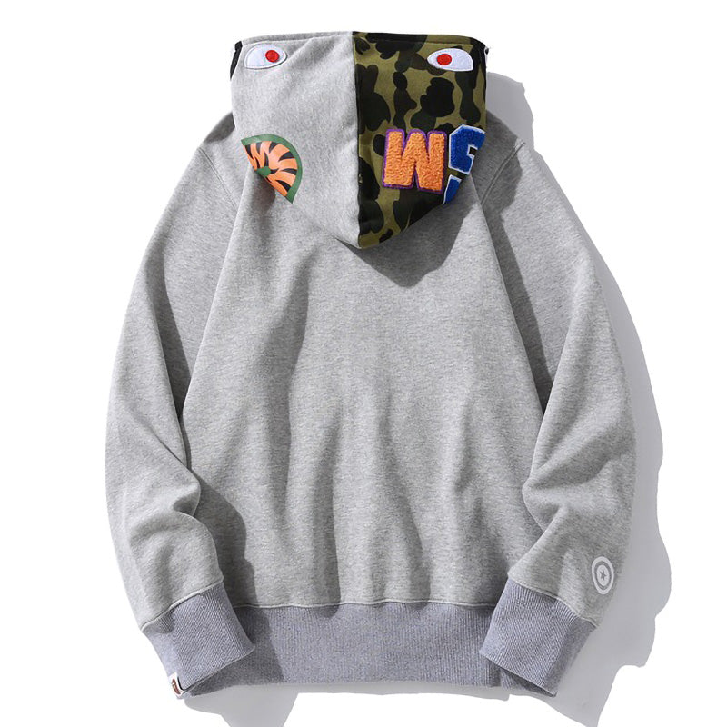 BAPE Camo Shark Hoodie - Black, Grey & Red product view 4