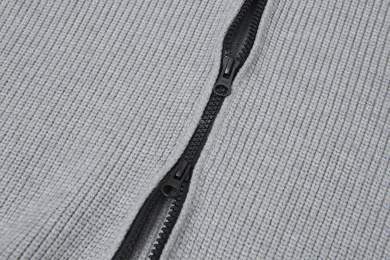 Stone Island Compass Badge Zip-Up Knit Cardigan - Black product detail view